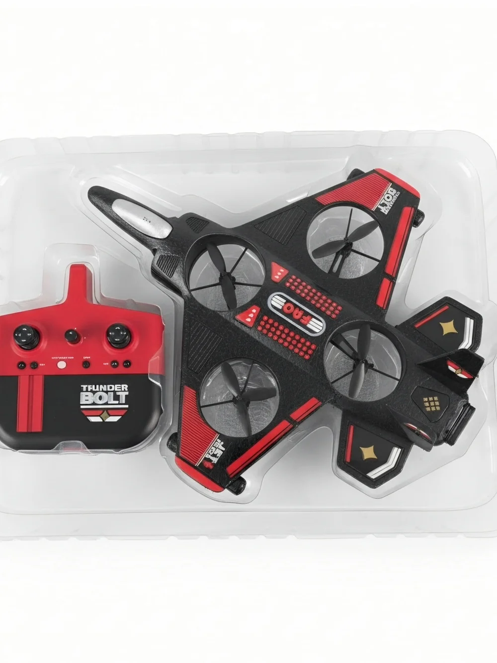 Thunder Bolt RC Quad Drone - Black & Red
